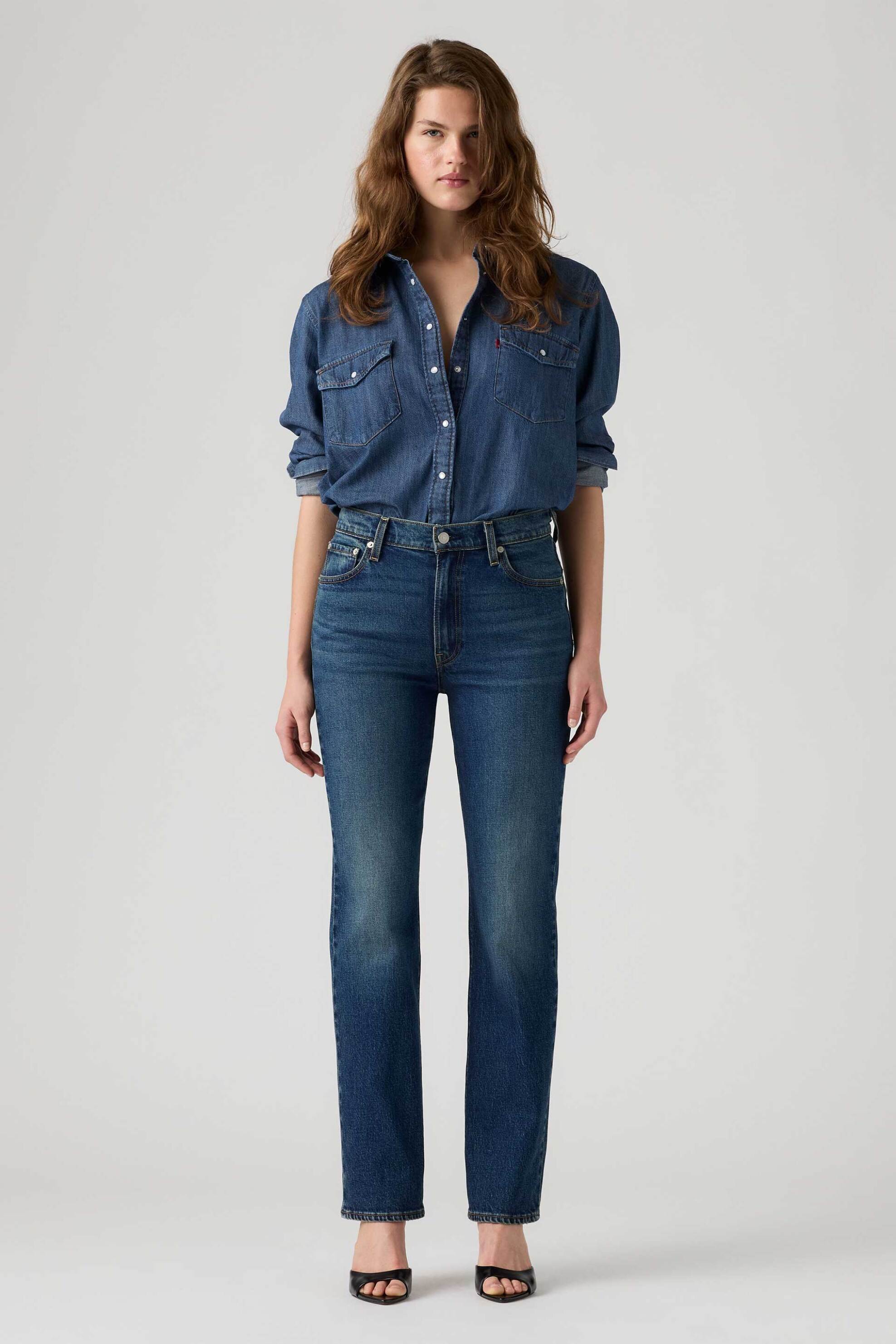 Levi's® γυναικείο ψηλόμεσο τζιν παντελόνι πεντάτσεπο Slim Fit "Ribcage"