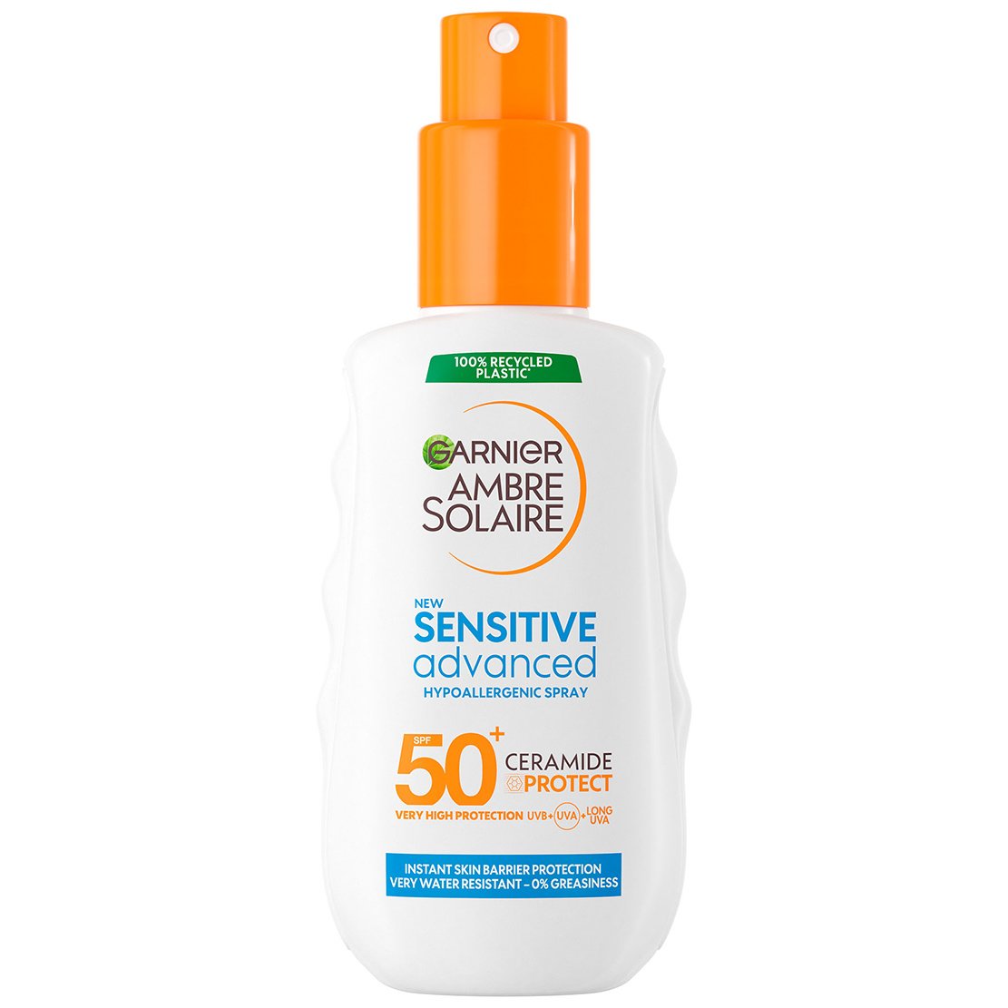 Garnier Ambre Solaire Sensitive Advanced Hypoallergenic Spray Spf50+ Αντηλιακό Spray Προσώπου, Σώματος με Πολύ Υψηλή Προστασία για την Ευαίσθητη Επιδερμίδα 150ml