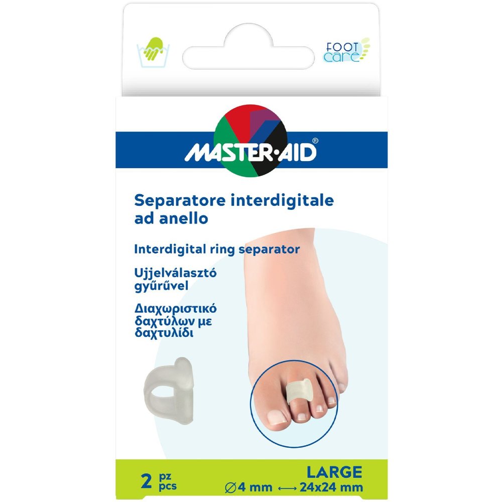 Master Aid Interdigital Ring Separator Finger Διαχωριστικό Δαχτύλων με Δαχτυλίδι 2 Τεμάχια - Large