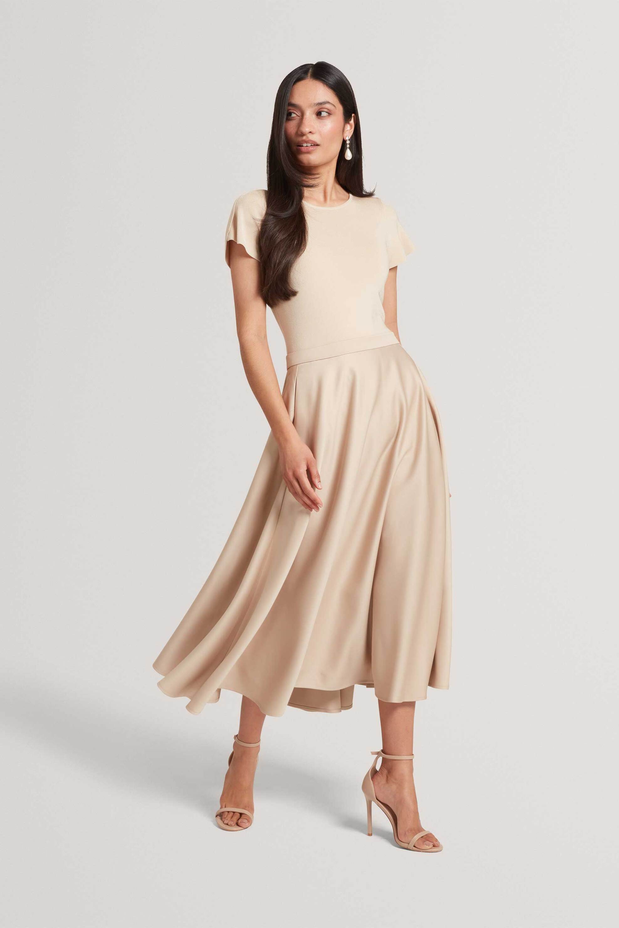 Ted Baker γυναικείο midi φόρεμα μονόχρωμο "Calyne"