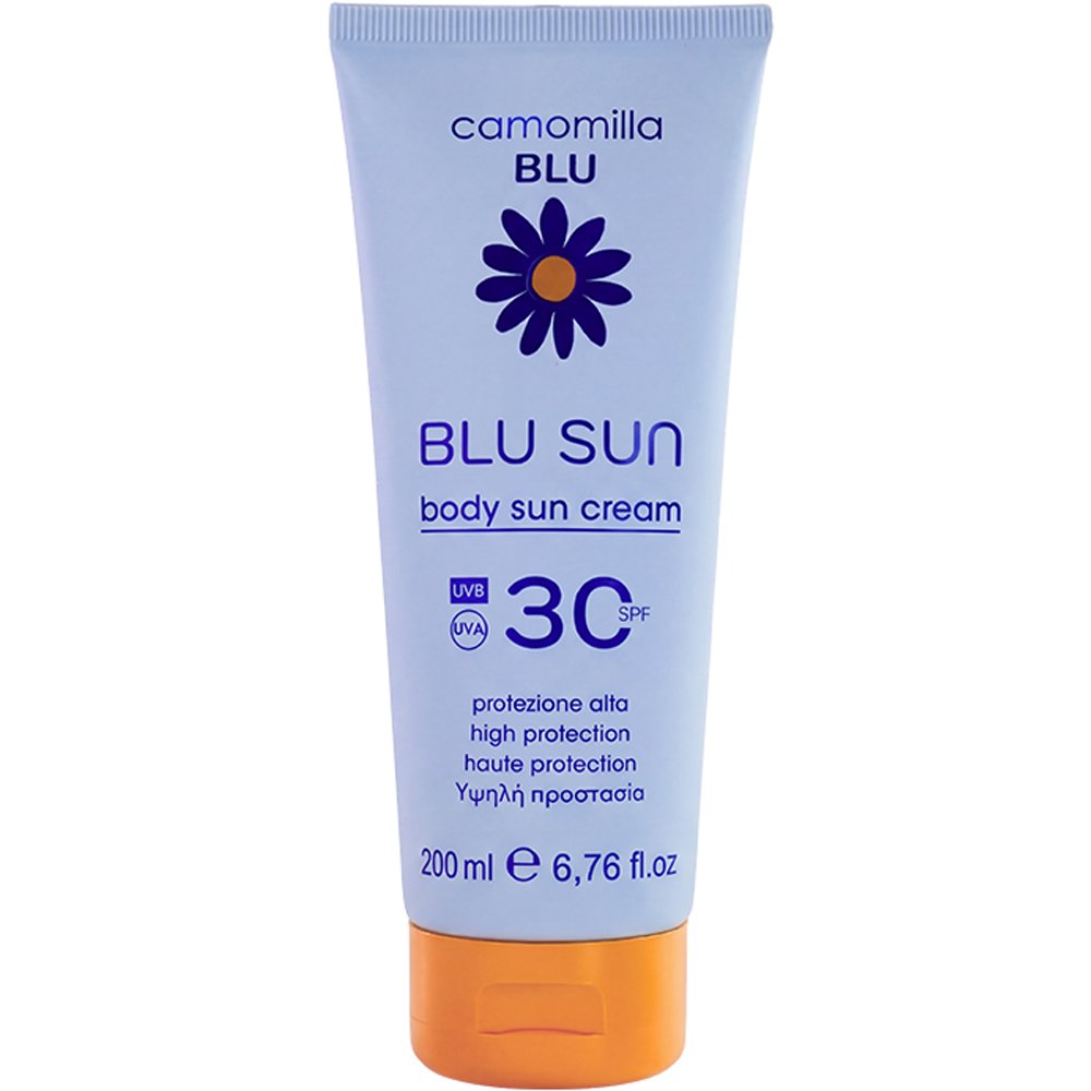 Camomilla Blu Sun Spf30 Body Cream Αντηλιακή Κρέμα Σώματος Υψηλής Προστασίας Ιδανική για Καθημερινή Έκθεση στον Ήλιο με Ανάλαφρη Υφή 200ml