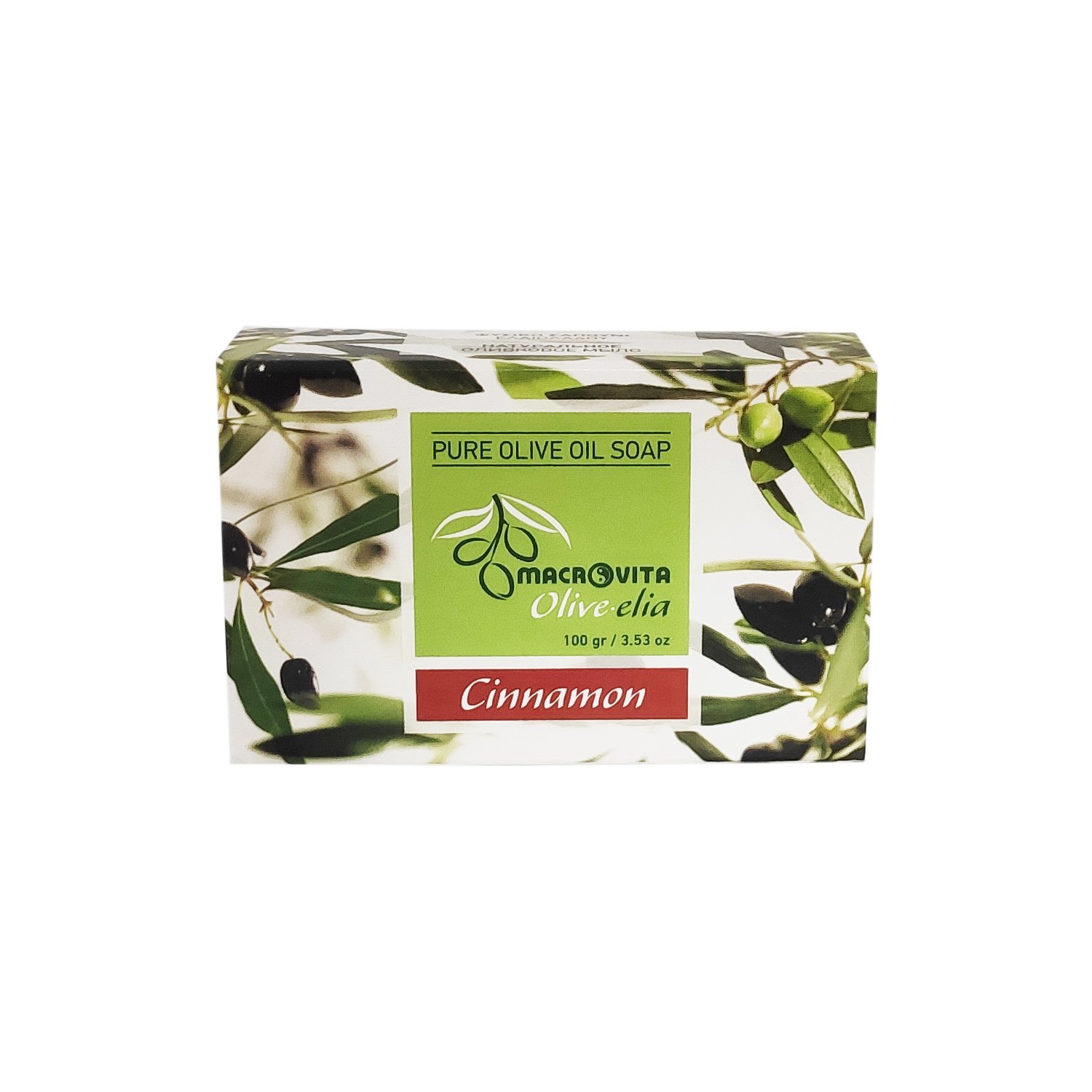 Macrovita Pure Oilve Oil Soap Σαπούνι Ελιάς σε Πλάκα 100g - Κανέλα