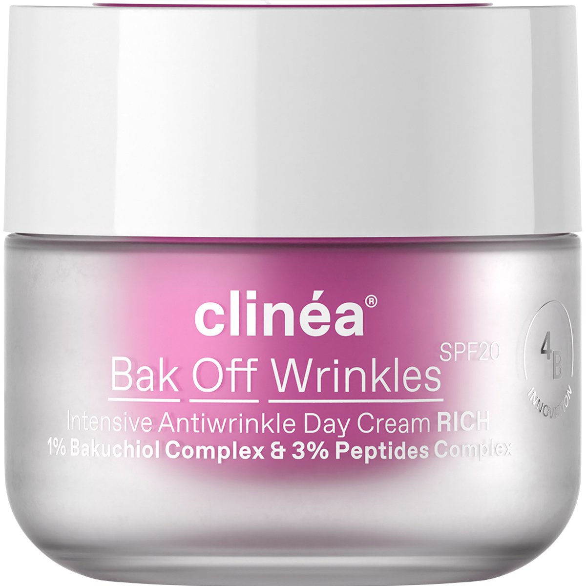 Clinea Bak Off Wrinkles Intensive Antiwrinkles Day Cream Rich Spf20 Κρέμα Ημέρας Εντατικής Αντιγήρανσης Πλούσιας Υφής Μεσαίας Προστασίας 50ml