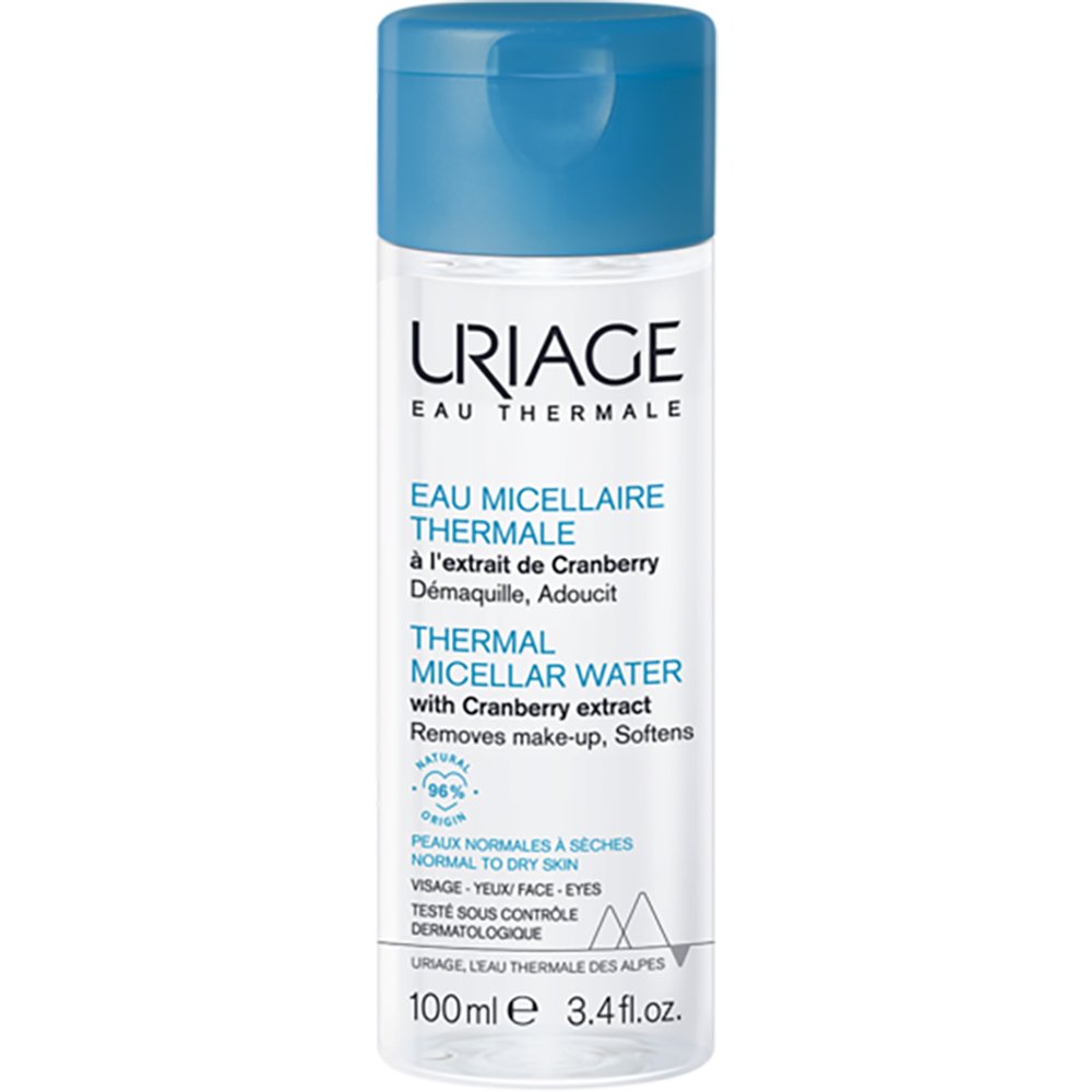 Uriage Eau Thermale Micellar Water Ιαματικό Νερό Προσώπου - Ματιών για Καθαρισμό & Ντεμακιγιάζ, Κατάλληλο για Κανονική προς Ξηρή Επιδερμίδα 100ml