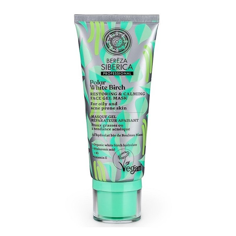 Natura Siberica Bereza Polar White Birch Face Gel Mask Ενυδατική Gel Μάσκα Αποκατάστασης & Εξισορρόπησης με Λευκή Σημύδα, για Λιπαρή & Ακνεϊκή Επιδερμίδα 100ml
