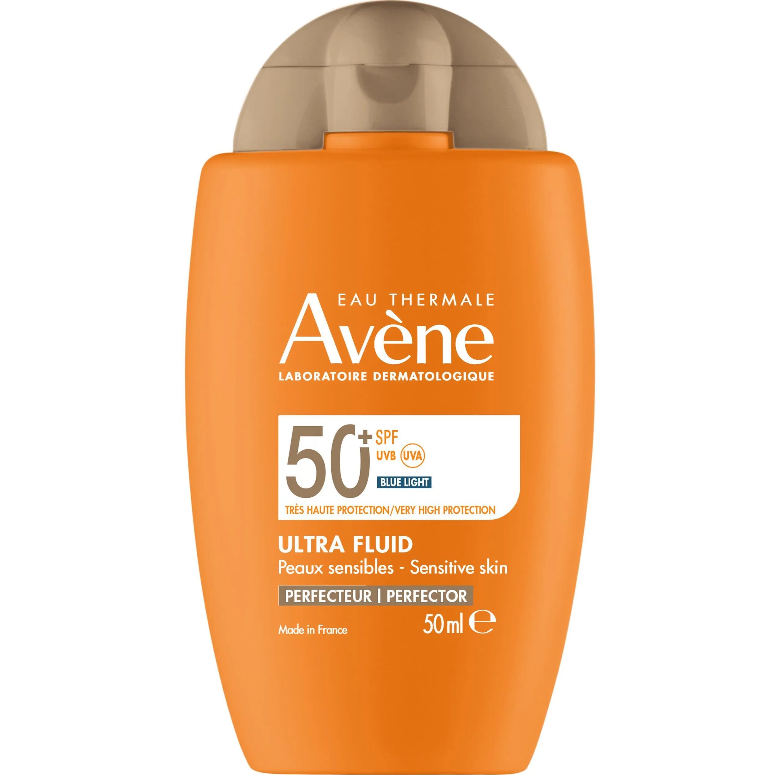 Avene Ultra Fluid Perfector Spf50+ Tinted Αντηλιακή Κρέμα Προσώπου με Χρώμα Πολύ Υψηλής Προστασίας για το Ευαίσθητο Δέρμα 50ml