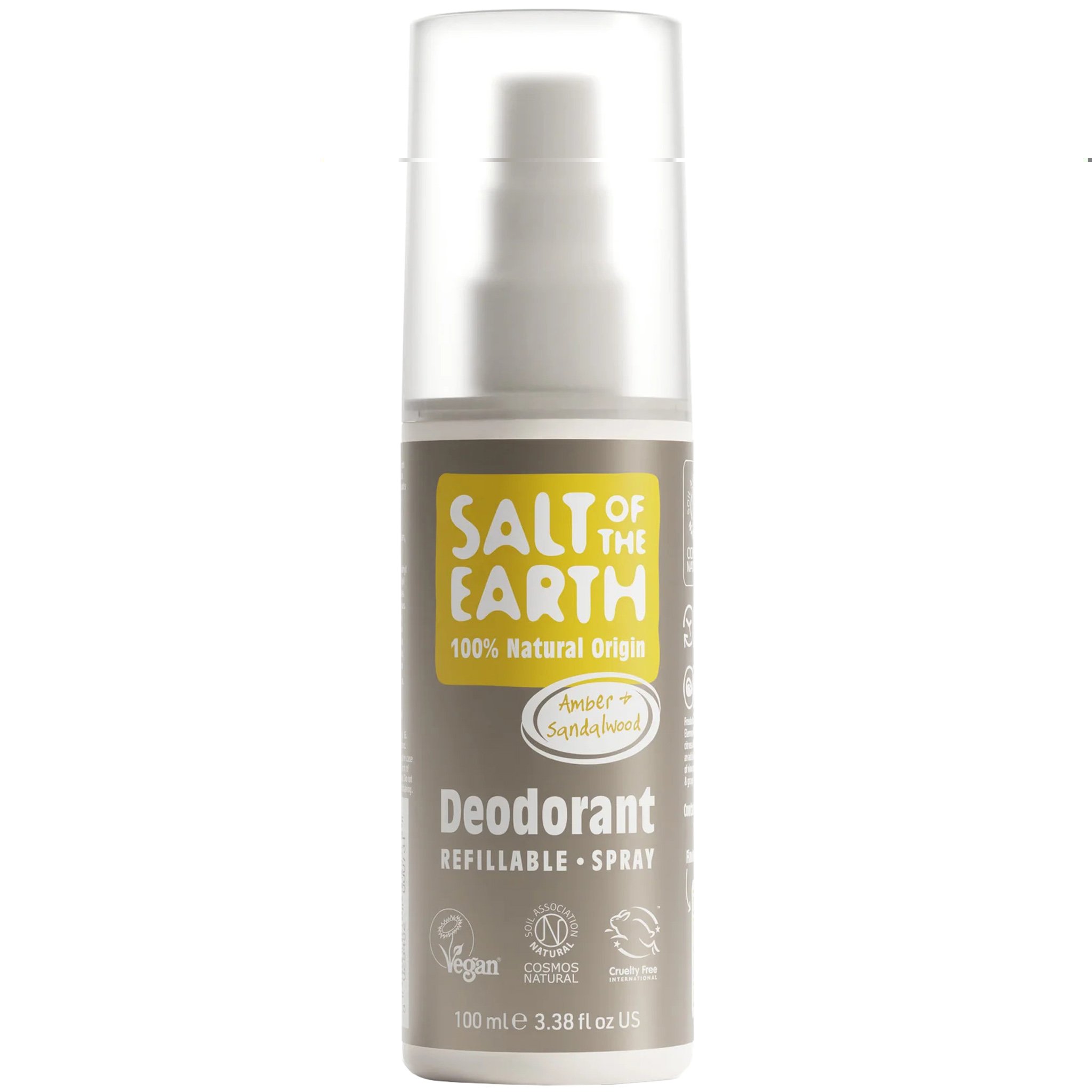 Salt of the Earth Deodorant Spray Αποσμητικό Σπρέι Φυσικής Προέλευσης με Άρωμα Κεχριμπάρι & Σανδαλόξυλο 100ml - Amber & Sandalwood