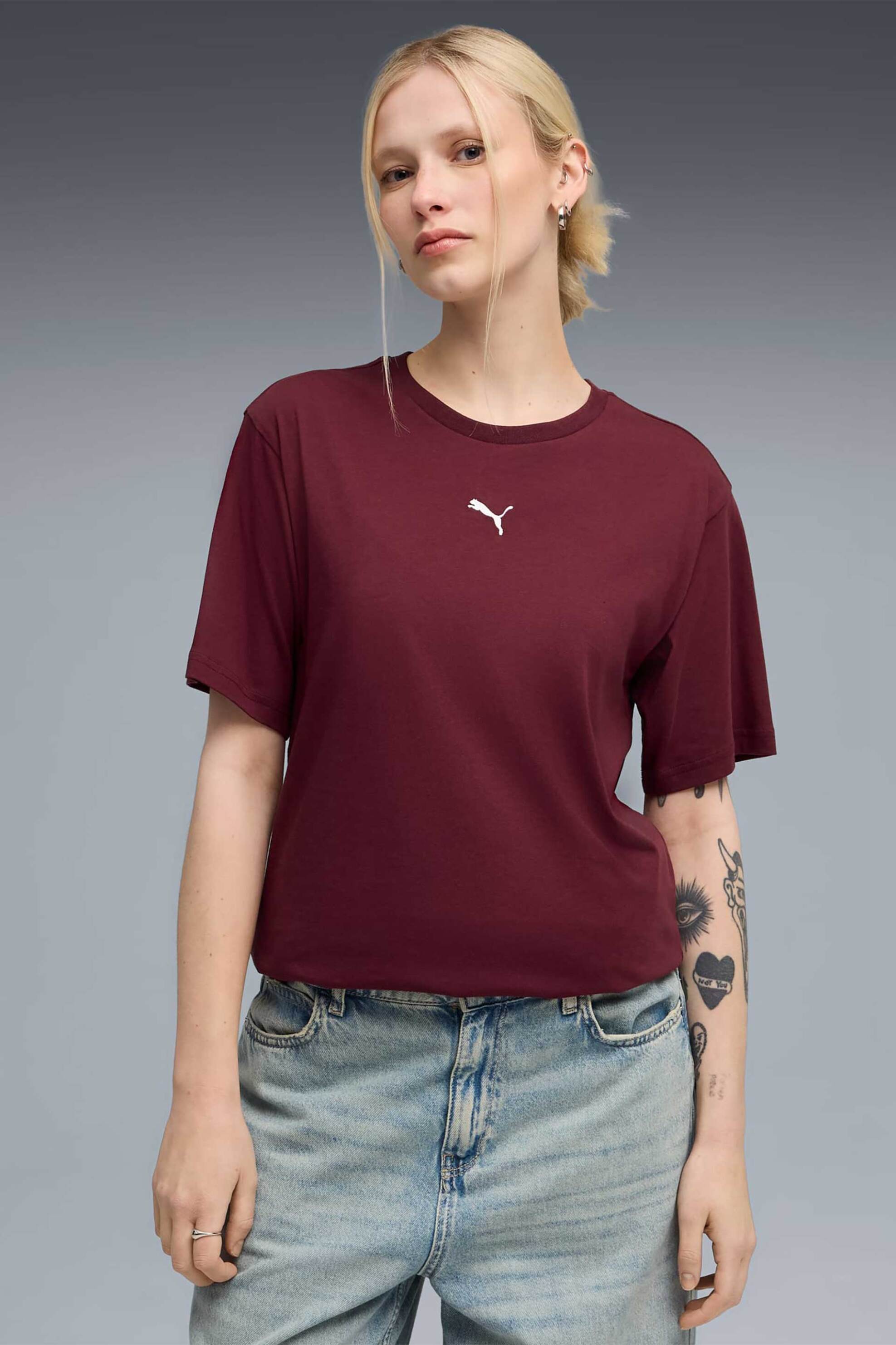 Puma γυναικείο T-shirt με λογότυπο Relaxed Fit "Essentials"