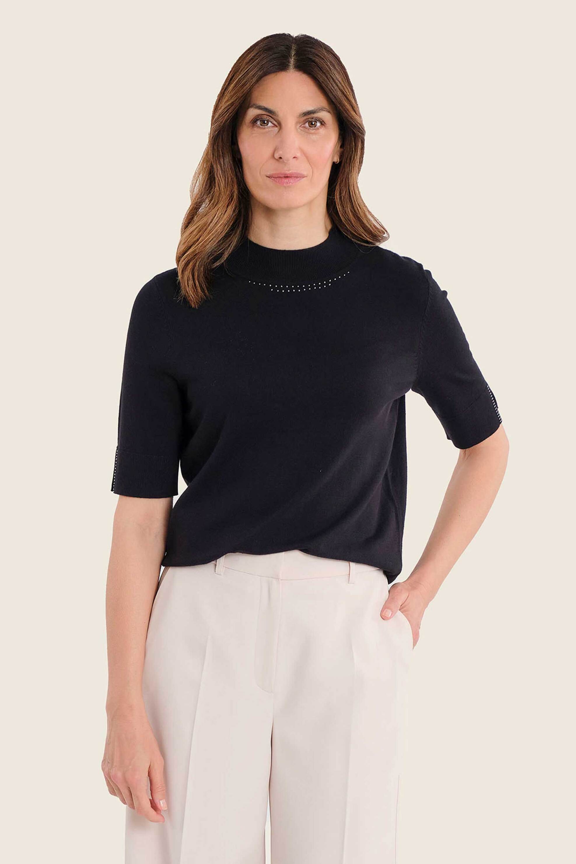 Gerry Weber γυναικεία μπλούζα πλεκτή με στρας λεπτομέρεια