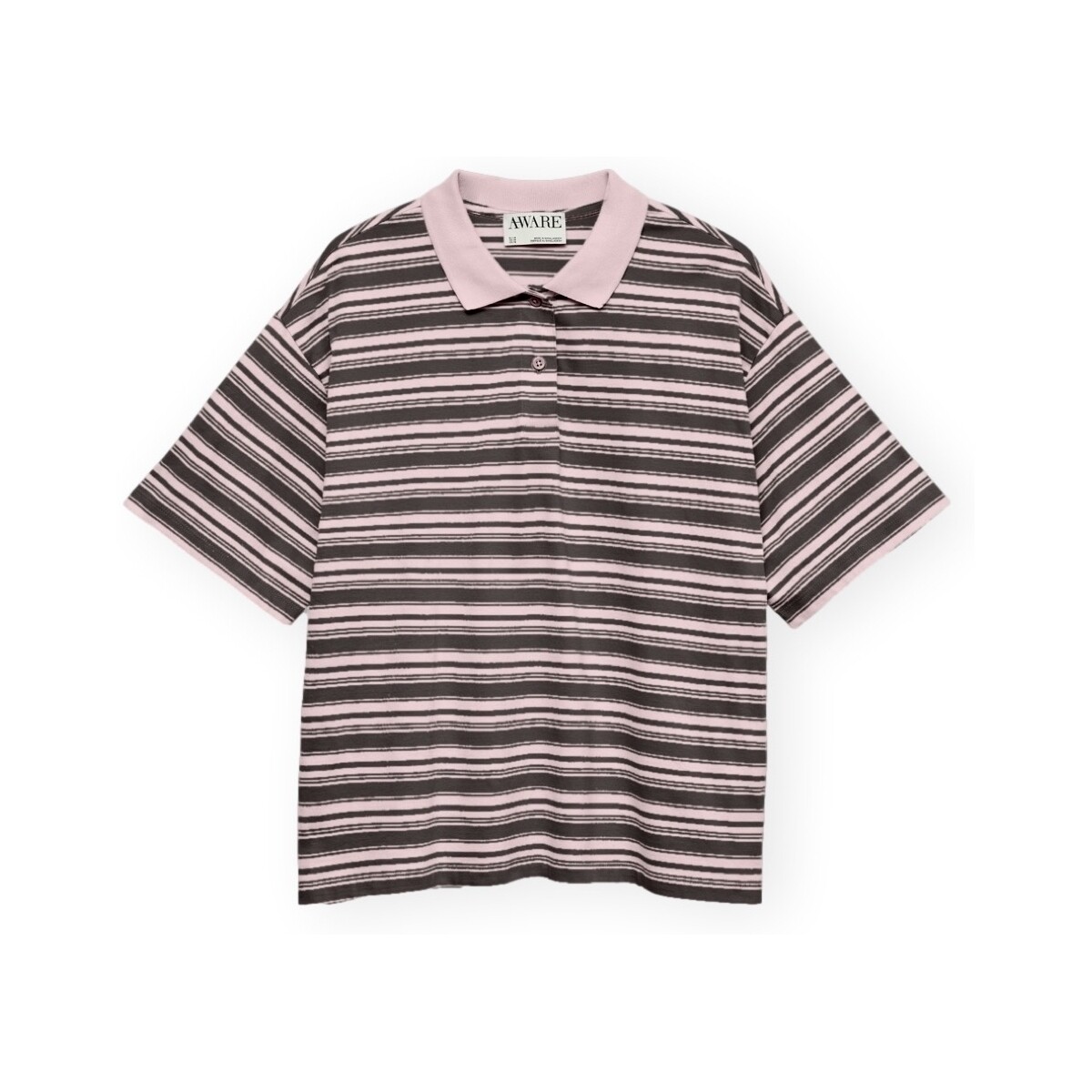 Πόλο με κοντά μανίκια Aware Polo Maren 2/4 - Parfait Pink/Chocolate