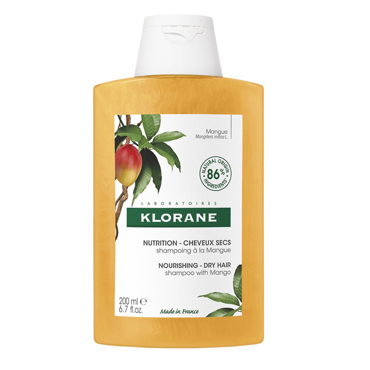 Klorane Nourishing Shampoo with Mango for Dry Hair Σαμπουάν Θρέψης με Βούτυρο Μάνγκο για Ξηρά Μαλλιά 200ml