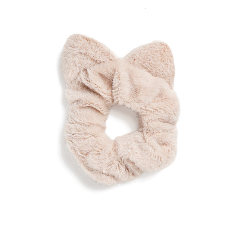 Dusty Pink Γούνινο Scrunchie Με Αυτάκια