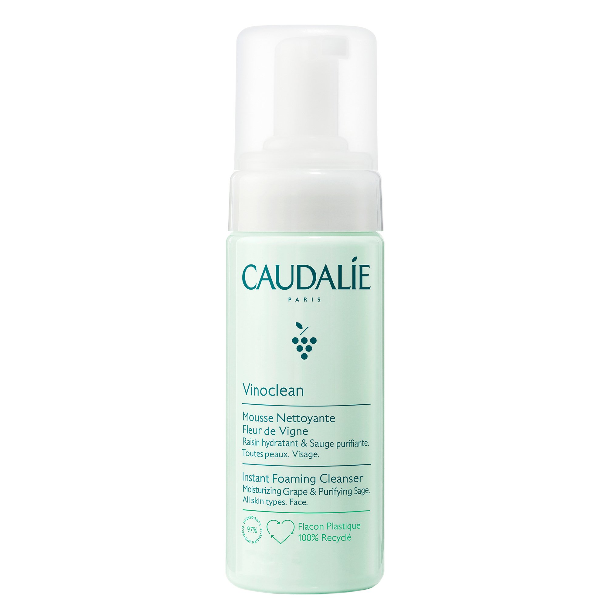Caudalie Vinoclean Instant Foaming Cleanser Αφρός Καθαρισμού Προσώπου για Όλους τους Τύπους Επιδερμίδας 50ml Travel Size