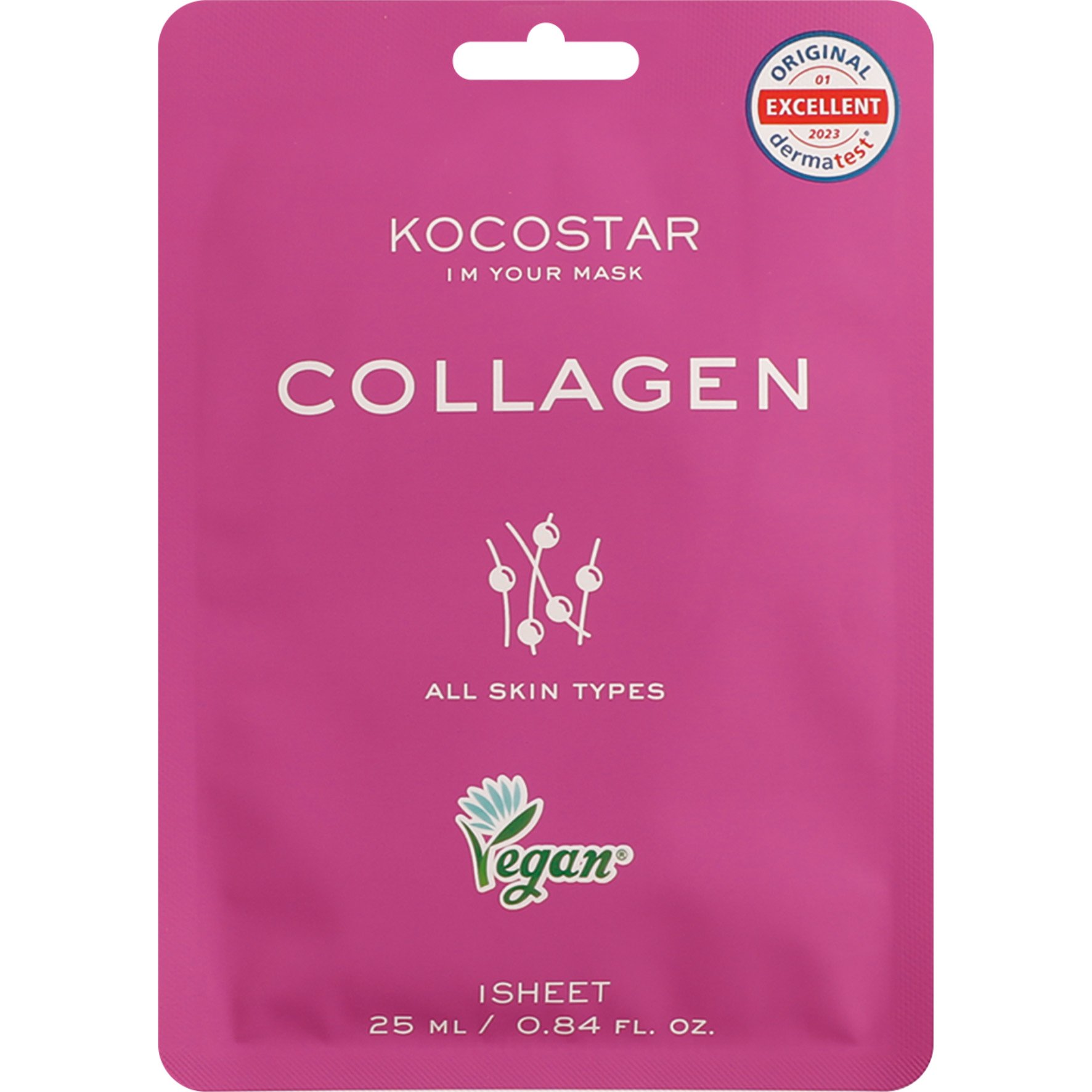 Kocostar Collagen Face Mask Κωδ 5600 Εμποτισμένη Μάσκα Αναζωογόνησης για Όλους τους Τύπους Δέρματος 1 Τεμάχιο