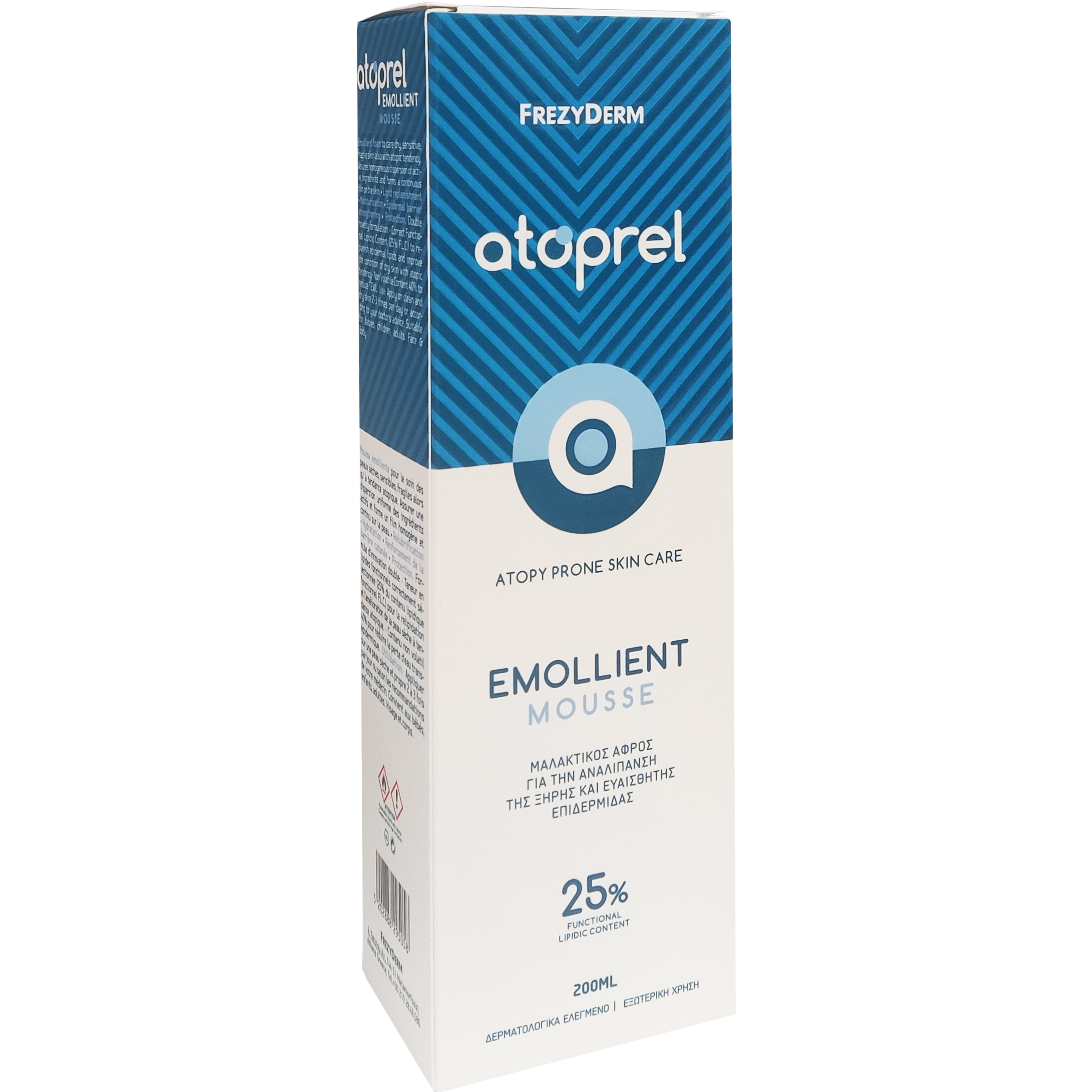 Frezyderm Atoprel for Dry & Sensitive Skin Emollient Mousse Αφρός Προσώπου & Σώματος για Ξηρή & Ευαίσθητη Επιδερμίδα, Ατοπικά Δέρματα 200ml