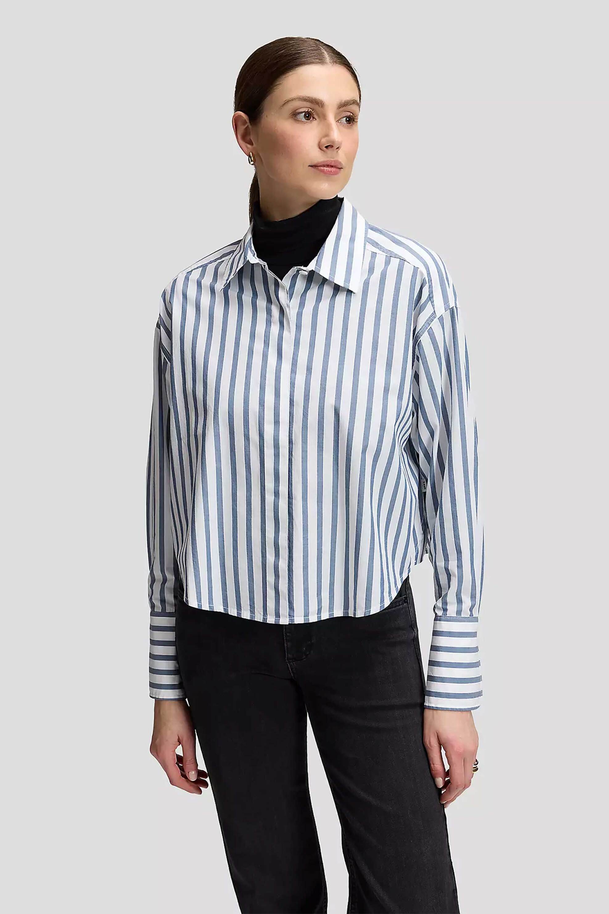 Lee® γυναικείο πουκάμισο cropped με ριγέ σχέδιο Regular Fit