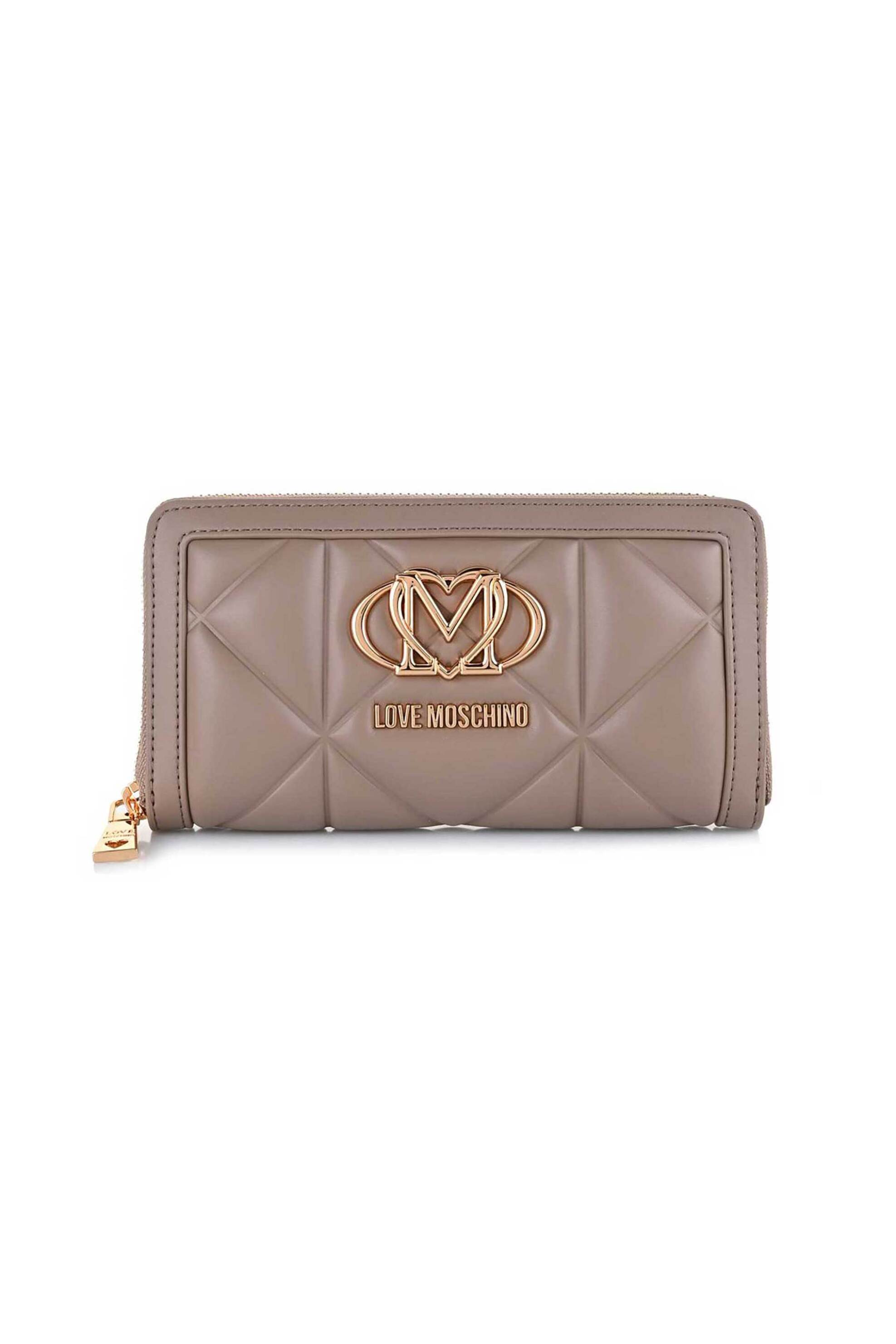 Love Moschino γυναικείο πορτοφόλι καπιτονέ με μεταλλικό λογότυπο