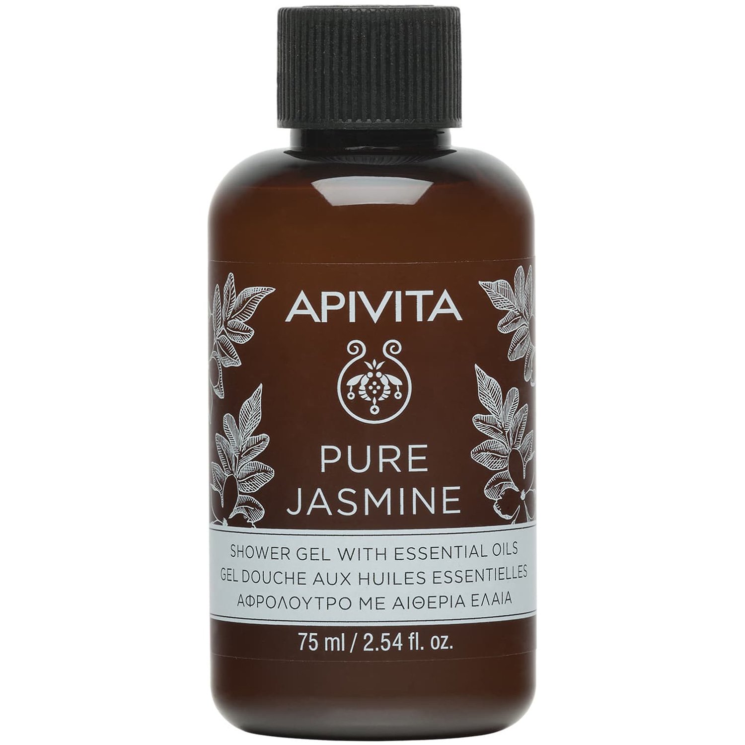 Apivita Pure Jasmine Shower Gel Travel Size Ενυδατικό Αφρόλουτρο με Αιθέρια Έλαια & Άρωμα Γιασεμιού 75ml