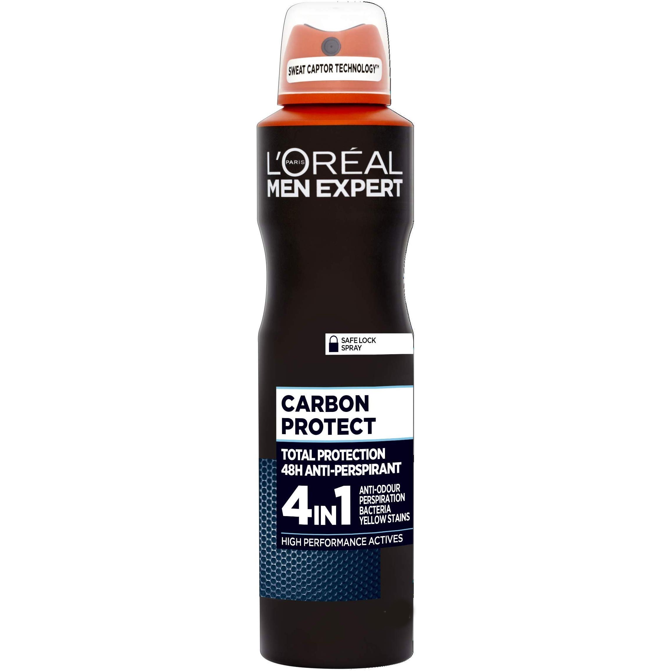 L'Oreal Paris Men Expert Carbon Protect Spray Ανδρικό Αποσμητικό με 48ωρη Ολική Προστασία Ενάντια στον Ιδρώτα 150ml