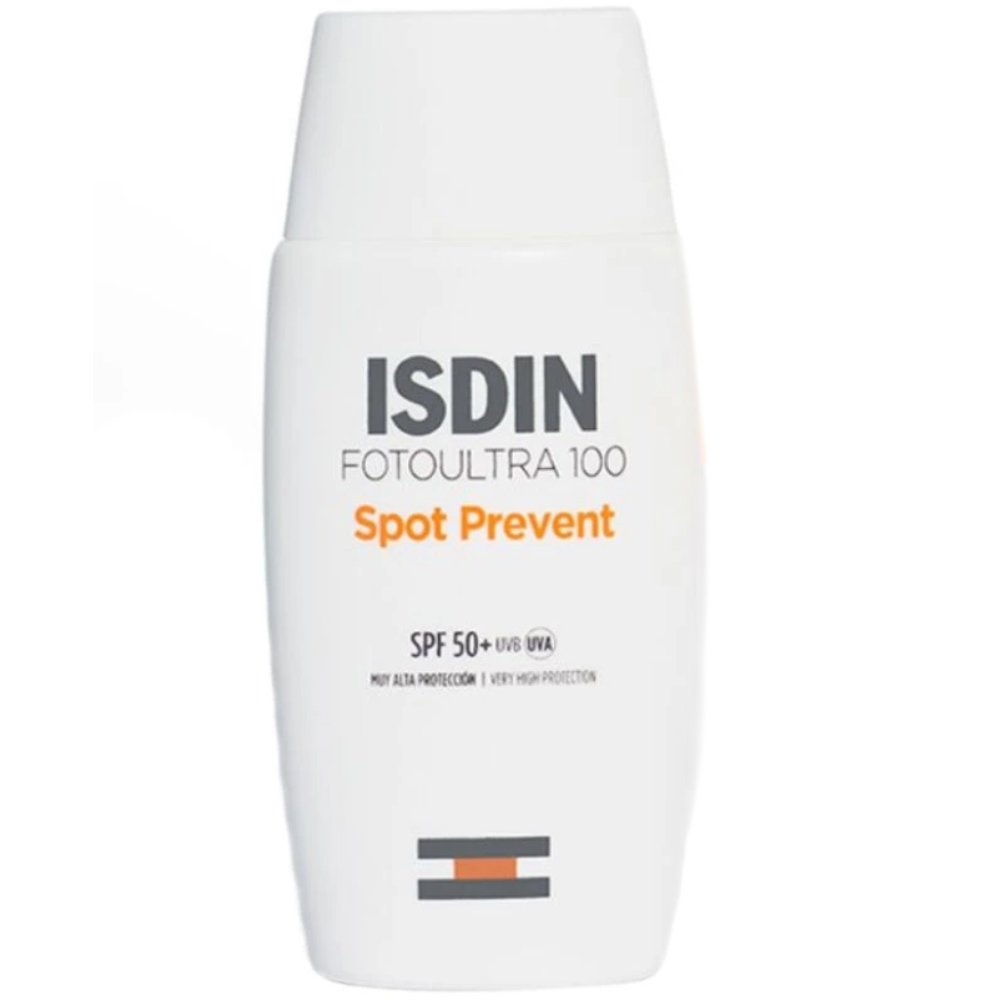 Isdin Fotoultra 100 Spot Prevent Spf50+ Αντηλιακό Προσώπου με Πολύ Υψηλή Προστασία που Προλαμβάνει τα Σημάδια που Προκαλούνται από τον Ήλιο 50ml