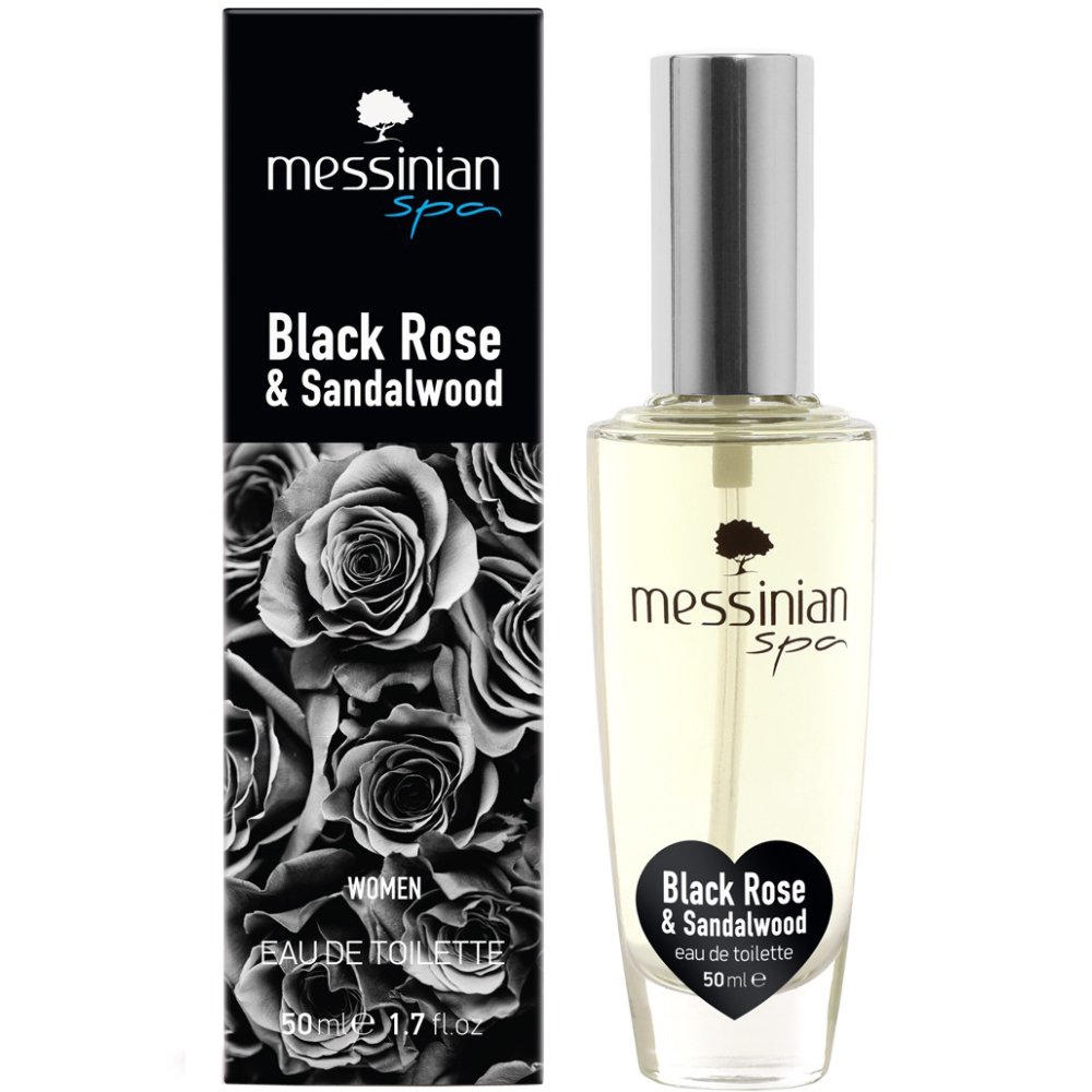 Messinian Spa Black Rose & Sandalwood Eau De Toilette Γυναικείο Αισθησιακό Άρωμα με Γλυκές Νότες Καραμέλας που Αποπνέει Πάθος & Κομψότητα 50ml