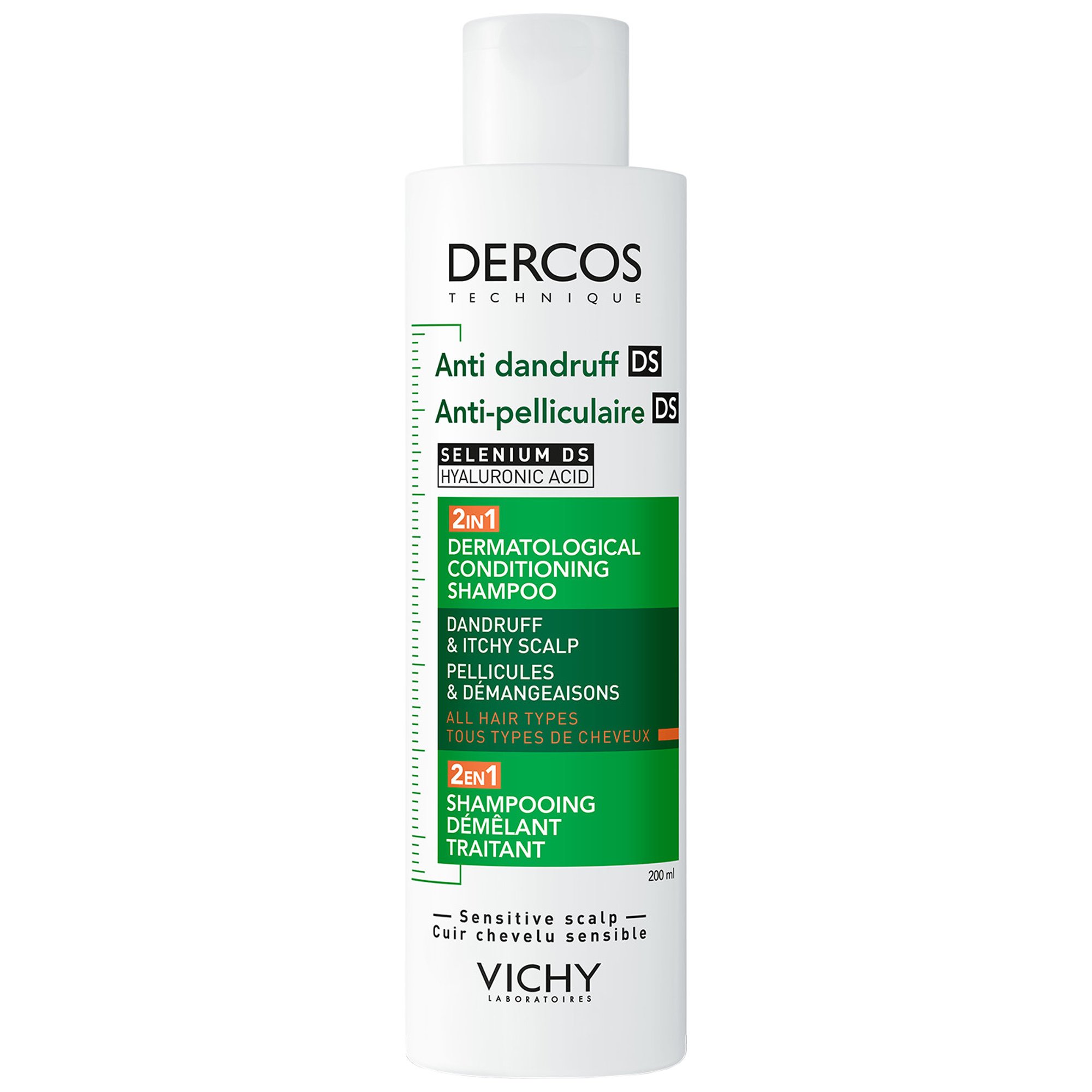 Vichy Dercos Anti-Dandruff DS 2in1 Conditioning Shampoo Αντιπιτυριδικό Σαμπουάν & Μαλακτική Κρέμα Κατά της Ξηροδερμίας & του Κνησμού - 200ml